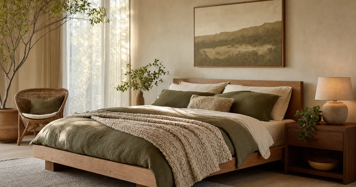A serene bedroom restyled with MiniRoom AI