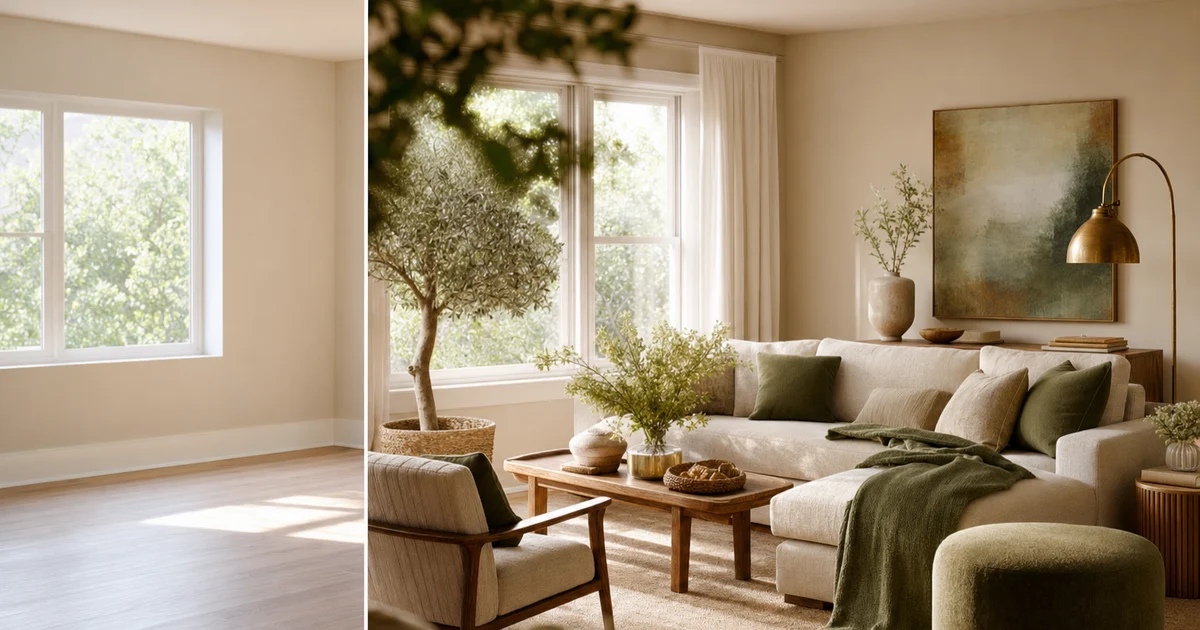 A room being decorated with AI