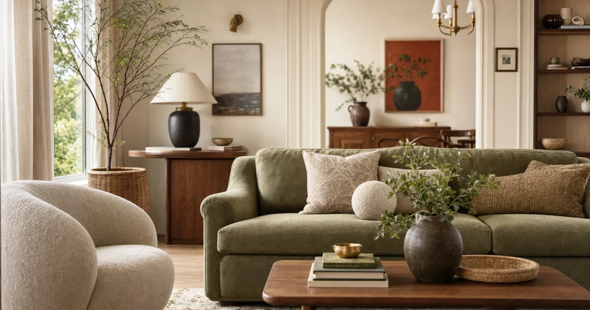 A styled room blending interior design styles