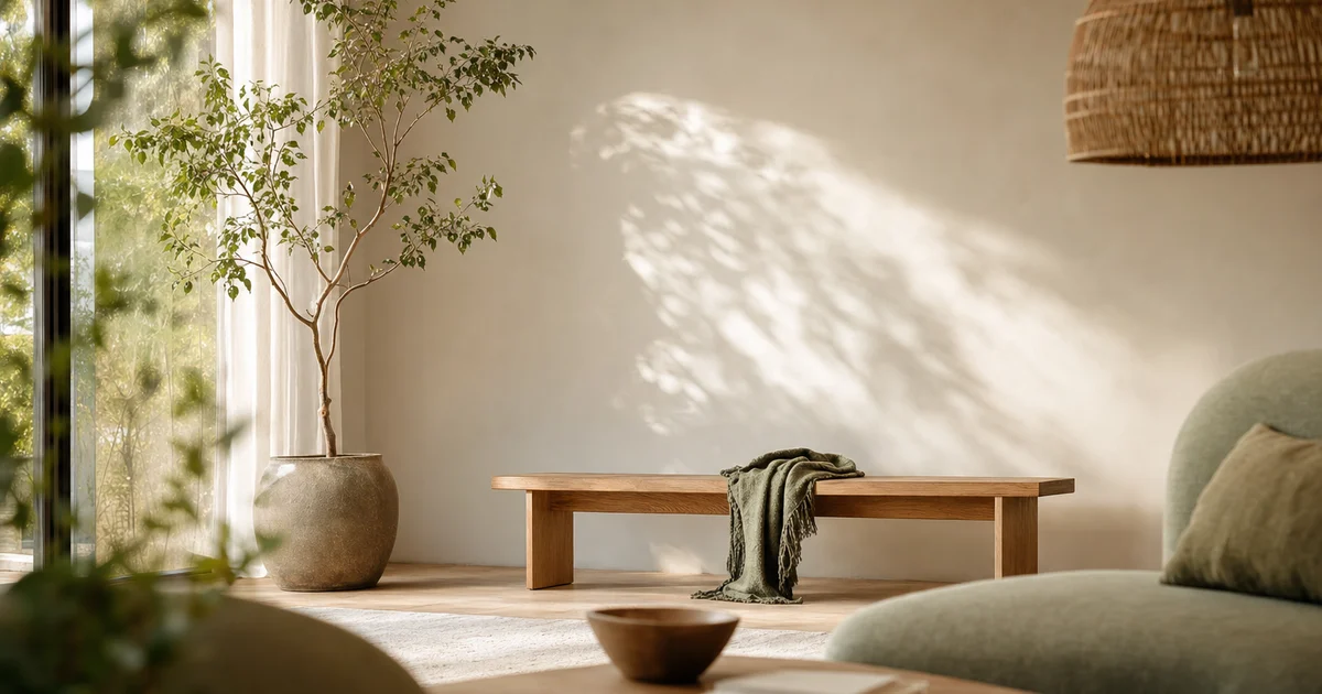 A serene minimalist living room